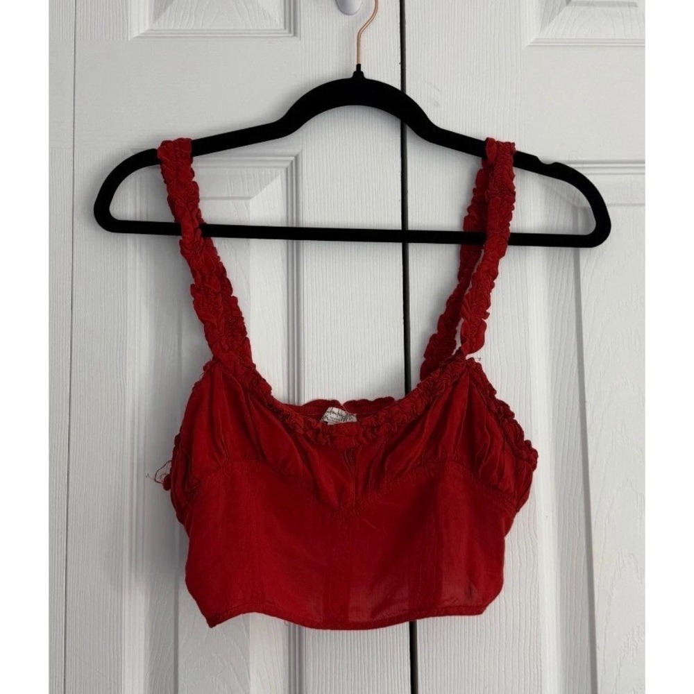 Free People Intimately Terracotta Crop Tank Women's XS Red Pullover Sleeveless